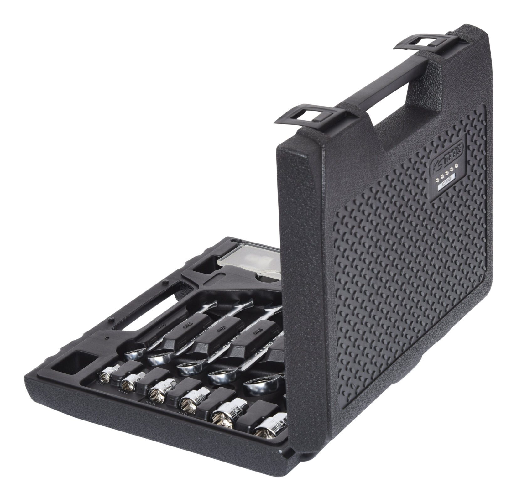 KS Tools Ratschenringschlüssel GEARplus (30 St), RINGSTOP-Ratschenringmaulschlüssel-Satz, 30-teilig mit Adapter