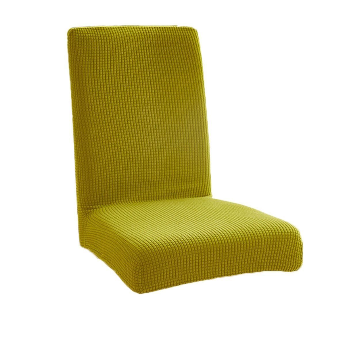 Stuhlbezug Stretch Abnehmbare Waschbar Stuhlbezug für Esszimmerstühle, Juoungle Grünlich-gelb