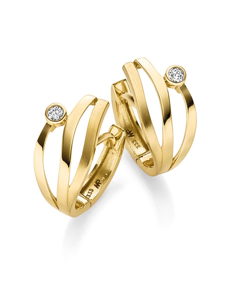 Paar Creolen Creolen Ohrringe 13,5 x 13,6 mm aus 333 Gelbgold