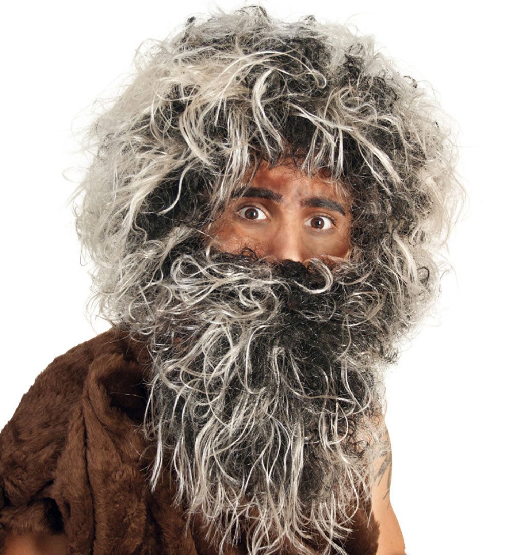 Kostüm-Perücke Neandertaler Steinzeit 2 tlg Perücke & Bart Halloween Karneval Party