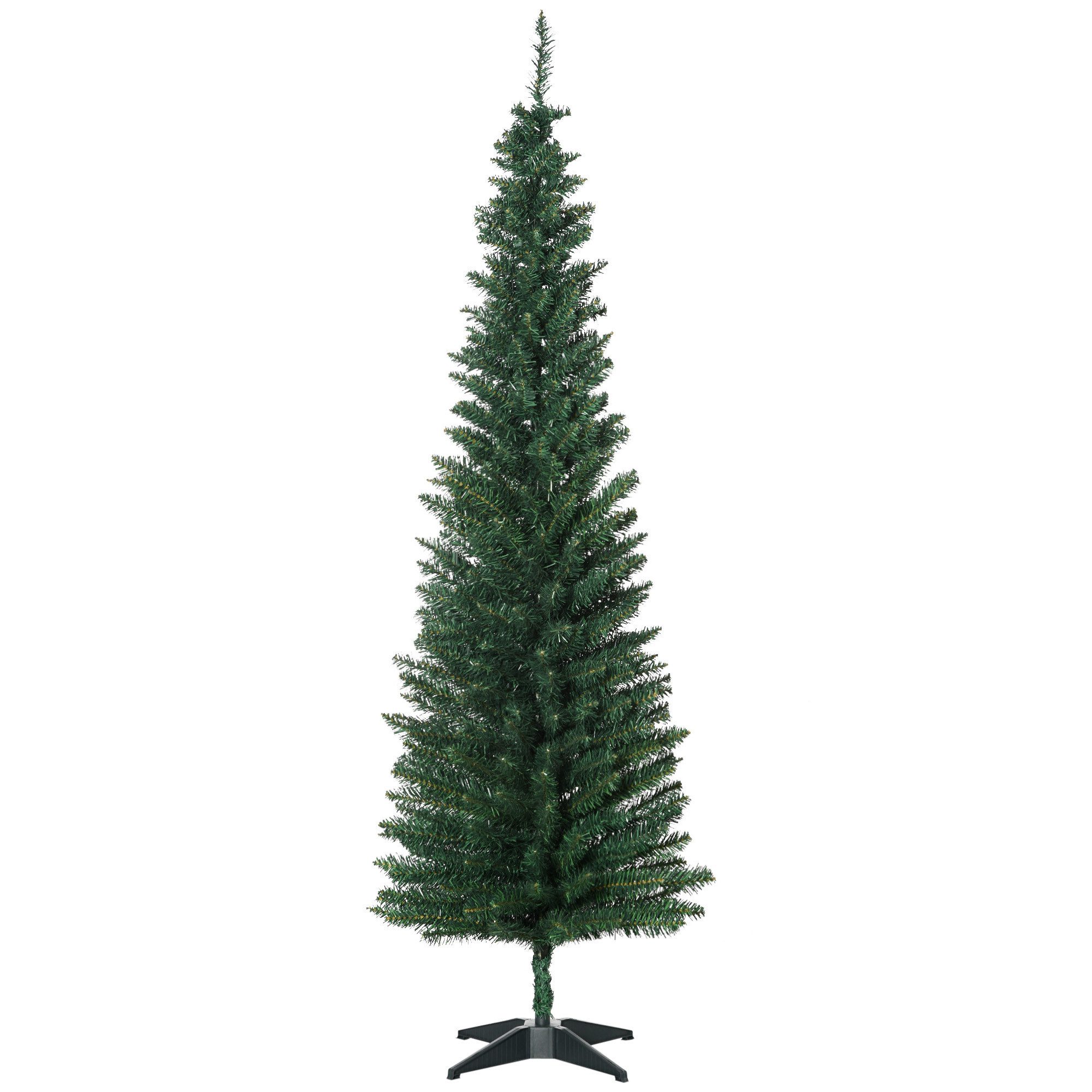 HOMCOM Künstlicher Weihnachtsbaum Tannenbaum künstlich mit 631 Spitzen Christbaum, Kunsttanne, 55 x 180 cm (BxH)