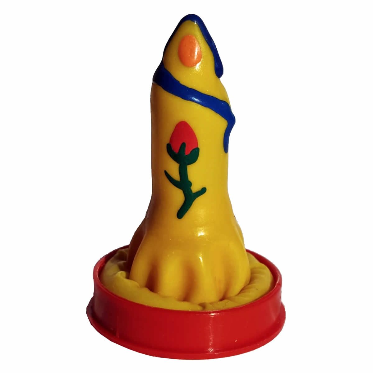 ERCO Kondome Kerze Packung mit, 1 St., Scherzkondom mit Figur, handbemalt