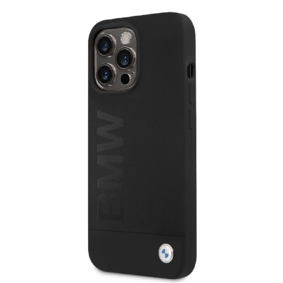 BMW Handyhülle Case iPhone 13 Pro Logo MagSafe Silikon schwarz 6,1 Zoll, Kantenschutz
