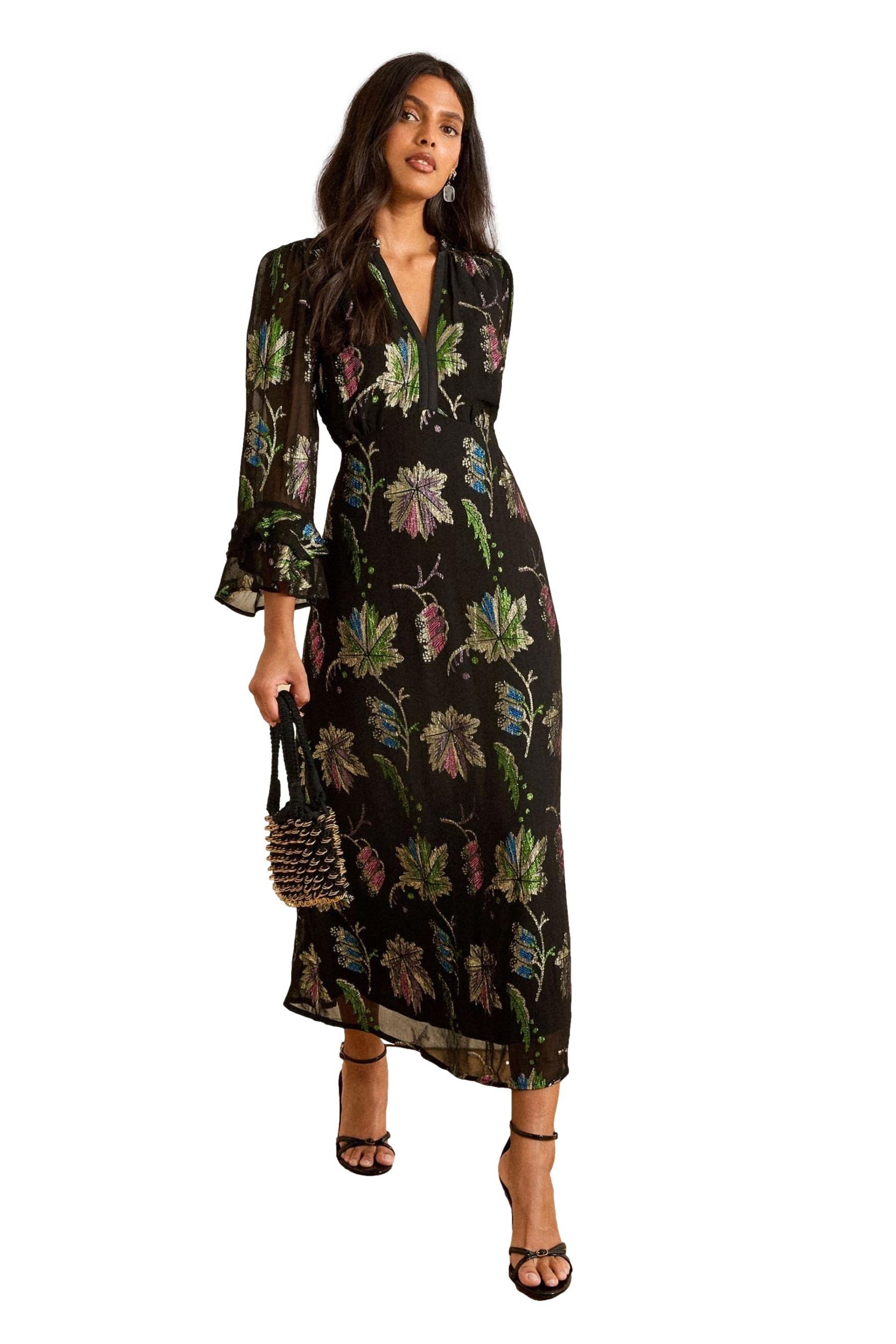 Love & Roses Midikleid Love & Roses Metallic-Midikleid, Petite (1-tlg)