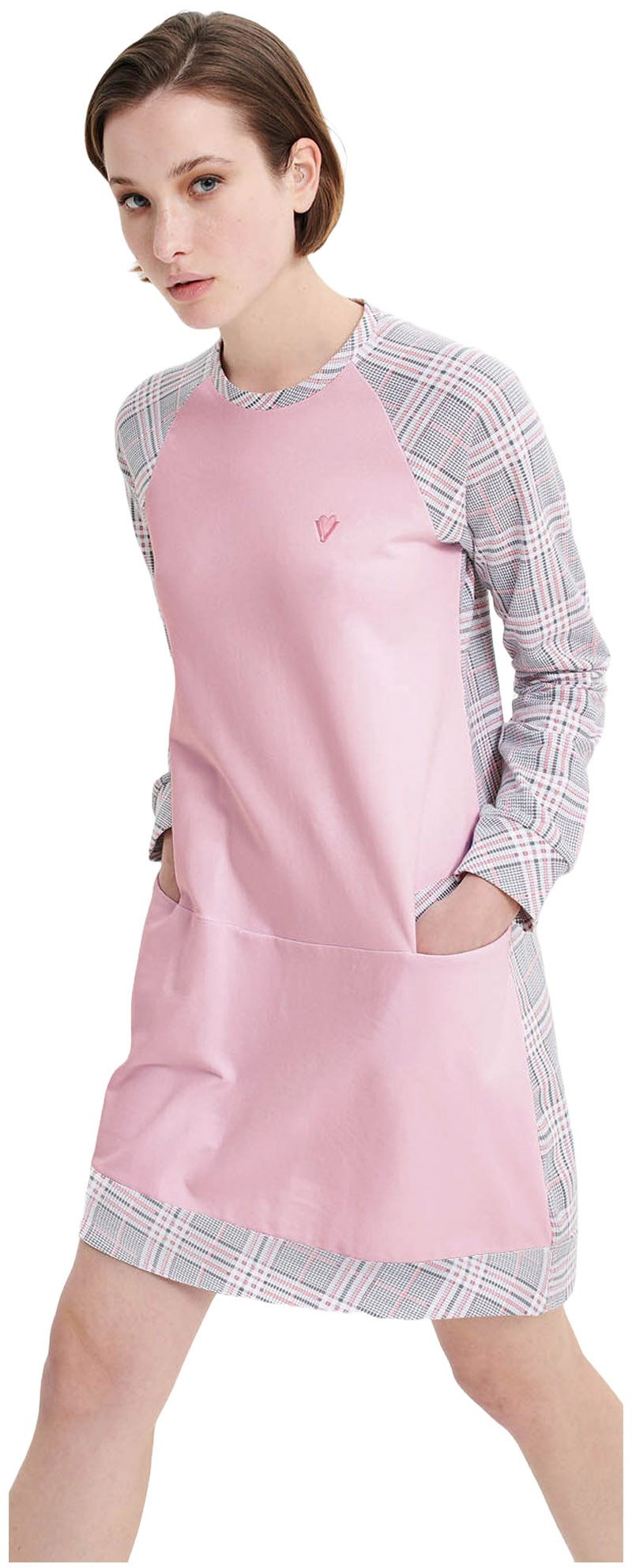 Vamp Nachthemd VAMP lingerie (Set, 1-tlg., 1-teilig) Damen Nachthemd 95cm lang Langarm Nachtwäsche Baumwolle Karomuster