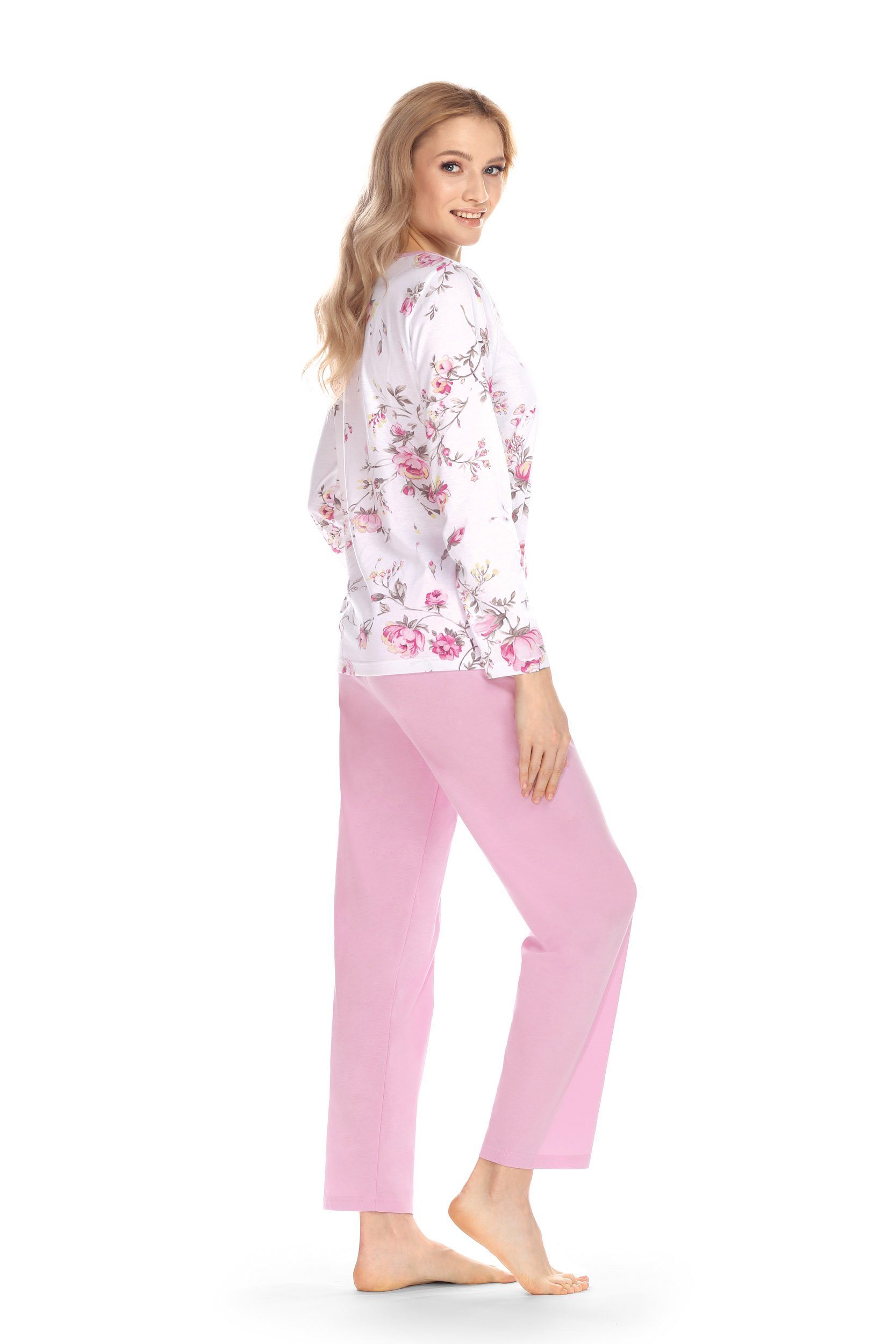 Ascafa Schlafanzug (Set, 2 Schlafanzug Pyjama 2-teilig Damen tlg., Set) Baumwolle
