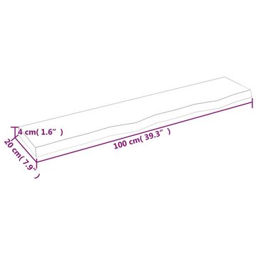 furnicato Wandregal Dunkelbraun 100x20x4 cm Massivholz Eiche Behandelt