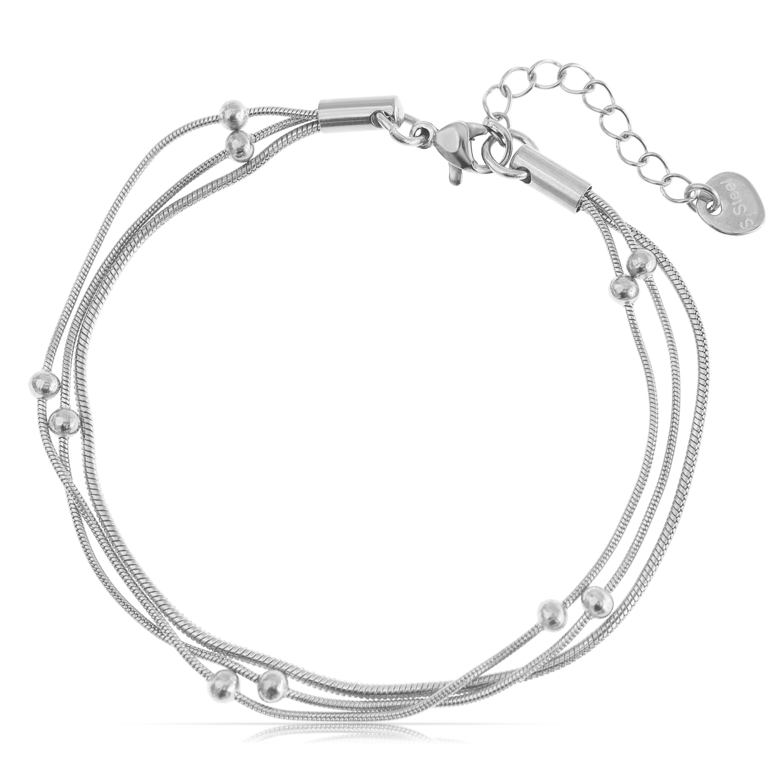 Made by Nami Edelstahlarmband Mehrreihig in Silber oder Gold aus Chirurgisc günstig online kaufen