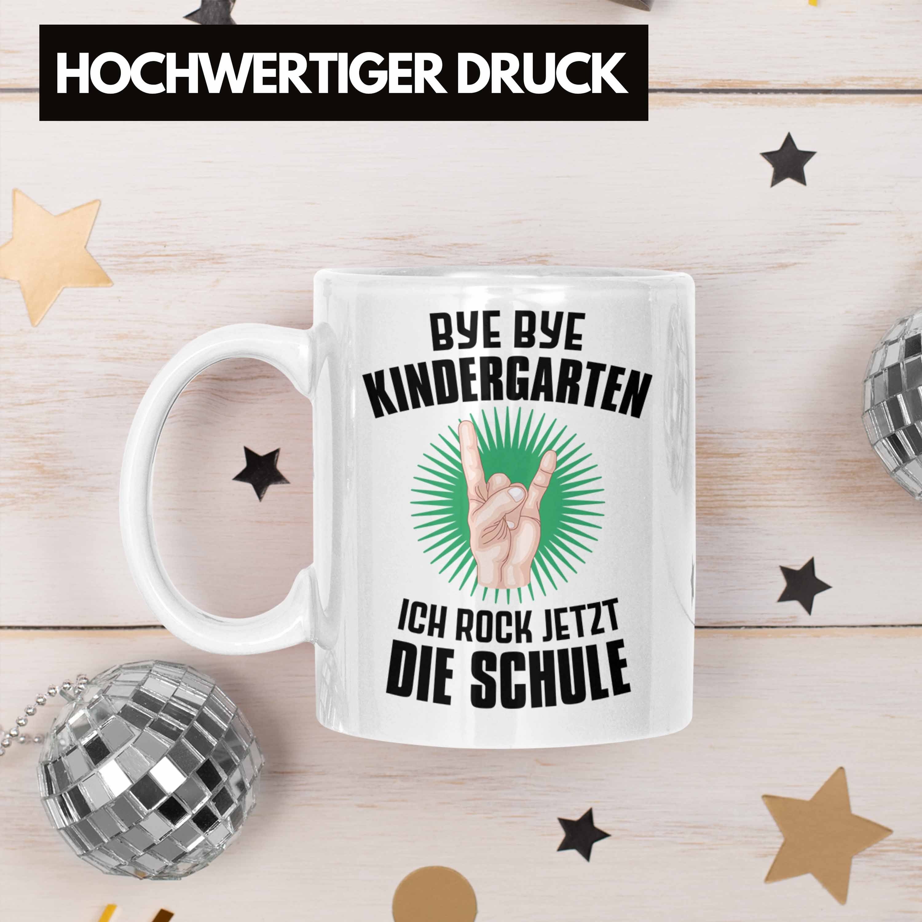 Einschulung Schultüte Schulanfang Die 1. Trendation Schule Schulstart Trendation Füllung 2022 Tasse Tasse Schulkind für Geschenkidee Weiss Rocke Schuleinführung Junge - Schultag Jetzt Geschenk