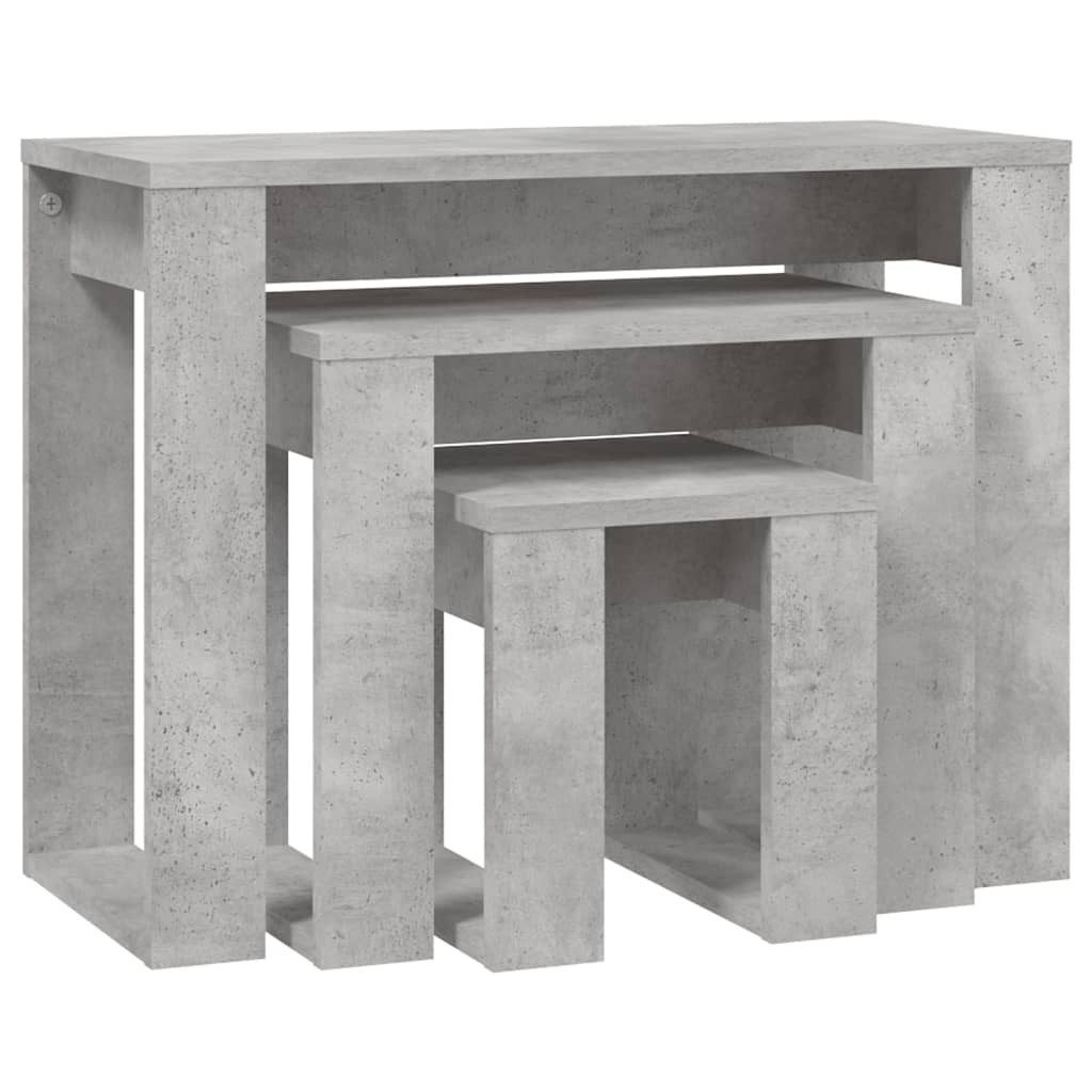 Satztisch Satztische 3-tlg. Betongrau Holzwerkstoff