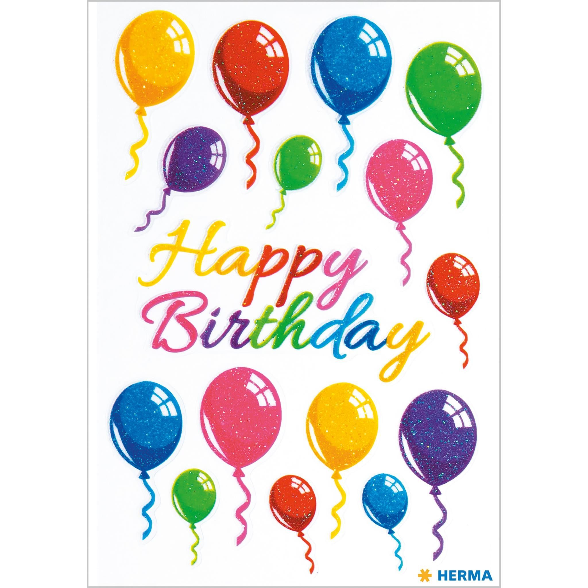 HERMA Sticker Herma Sticker MAGIC Bunte Luftballons glittery 1 Bl