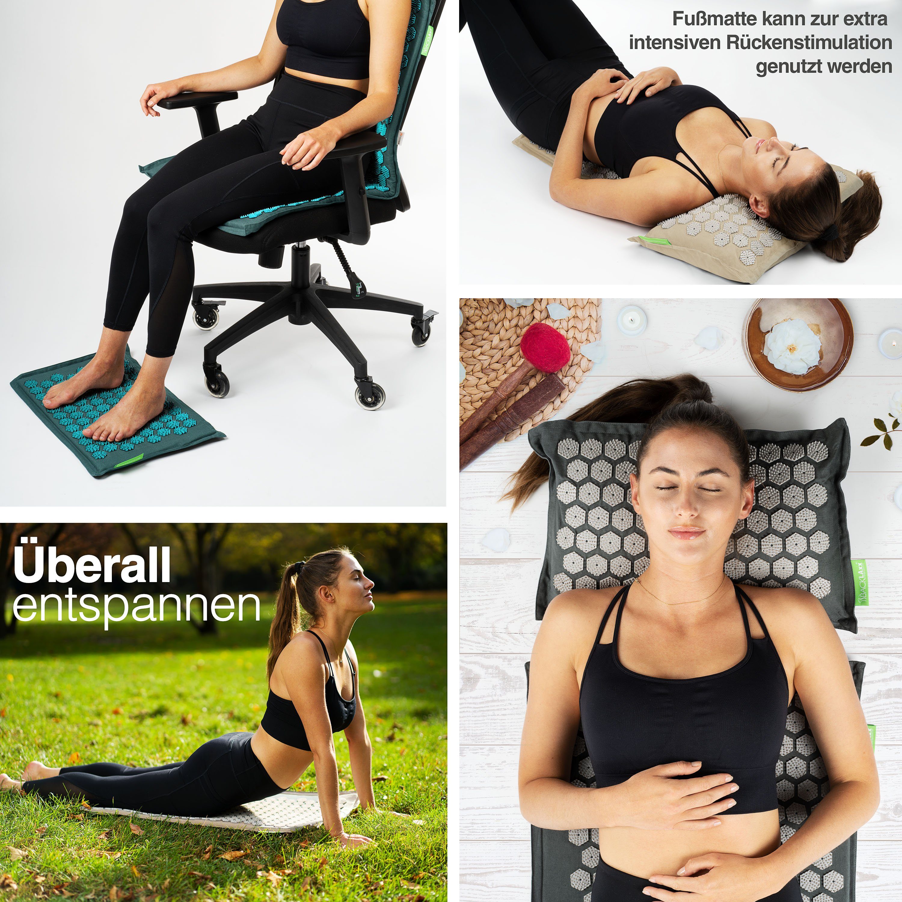 BACKLAxx® Akupressurmatte "Magnum" (Akupressurmatten Set, 5teilig + gratis-Download)