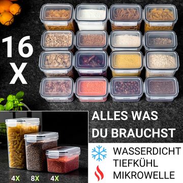 LINFELDT Vorratsdose 16er Set Vorratsdosen mit Deckel - Aufbewahrungsbox Küche, (25-tlg), 16er Set