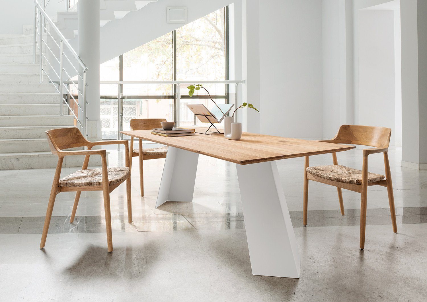 Stahl Weiß Natur24 Tischgestell Tischfuß 60x60x72 A-row Tischgestell