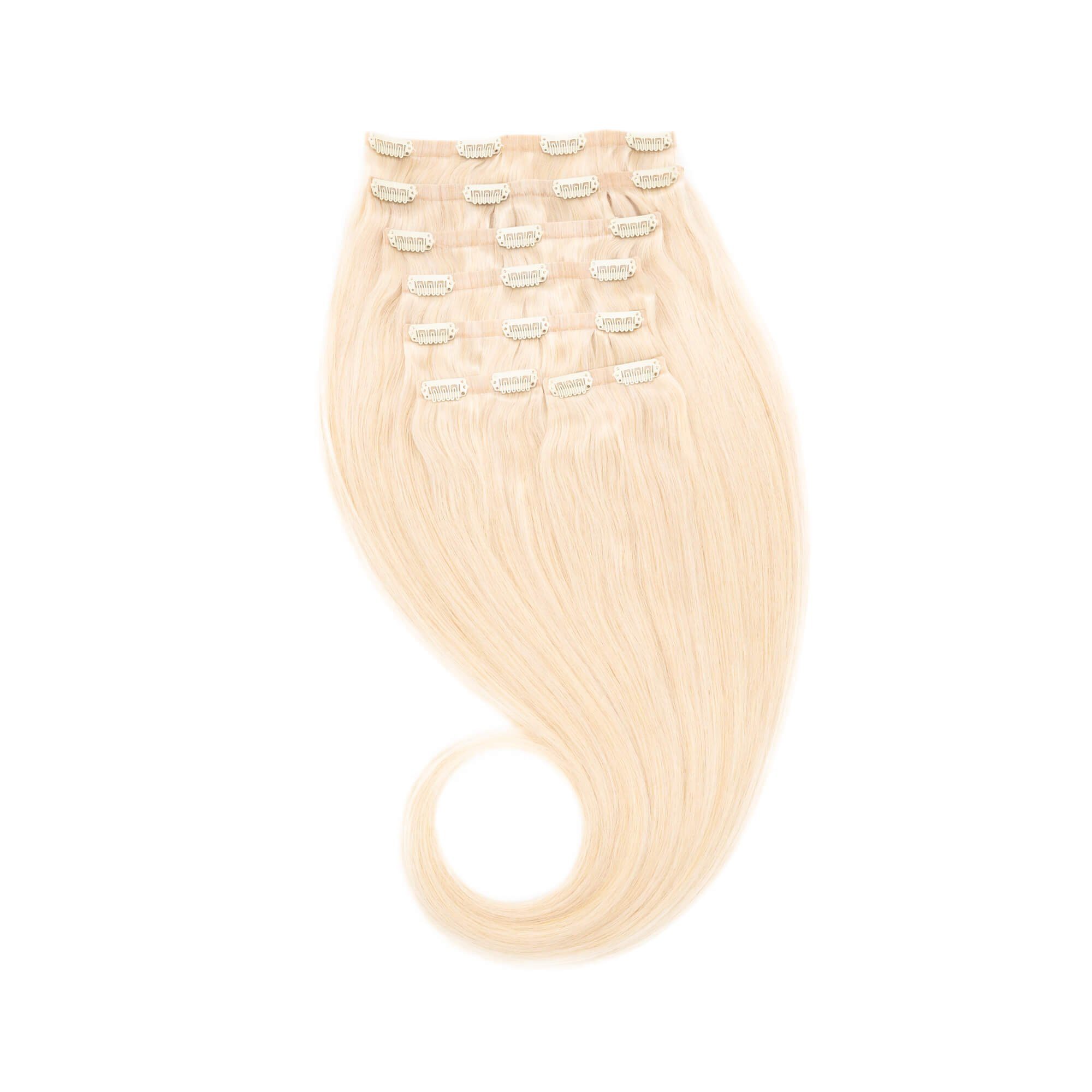 nahtlos Echthaar-Extension silver-white Clip-in-Extensions Global #SW Extend