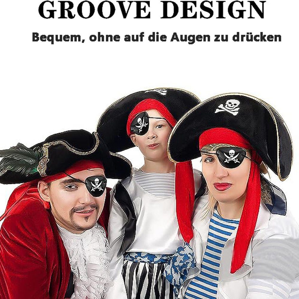 Piraten GelldG Verstellbare Augenmaske Augenmaske Augenklappe, Kunststoff-Augenmaske