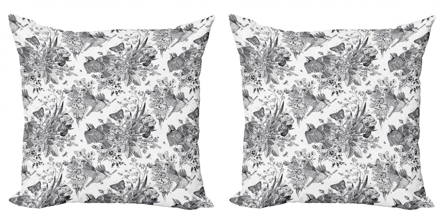 Kissenbezüge Modern Accent Doppelseitiger Digitaldruck, Abakuhaus (2 Stück), Blumen Detaillierte Gravur Frühling