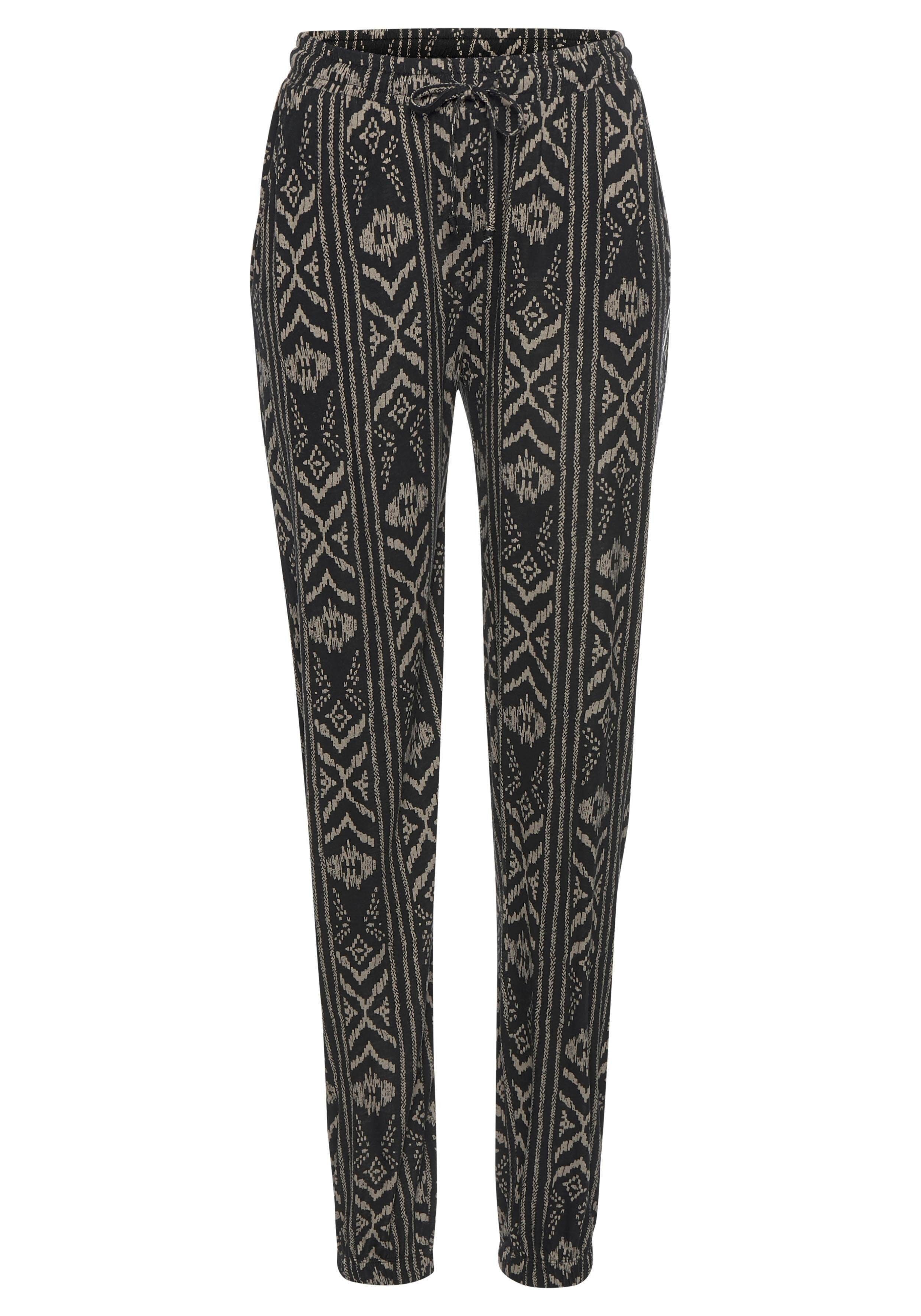 LASCANA Jerseyhose mit Ethnomuster und Taschen, günstig online kaufen