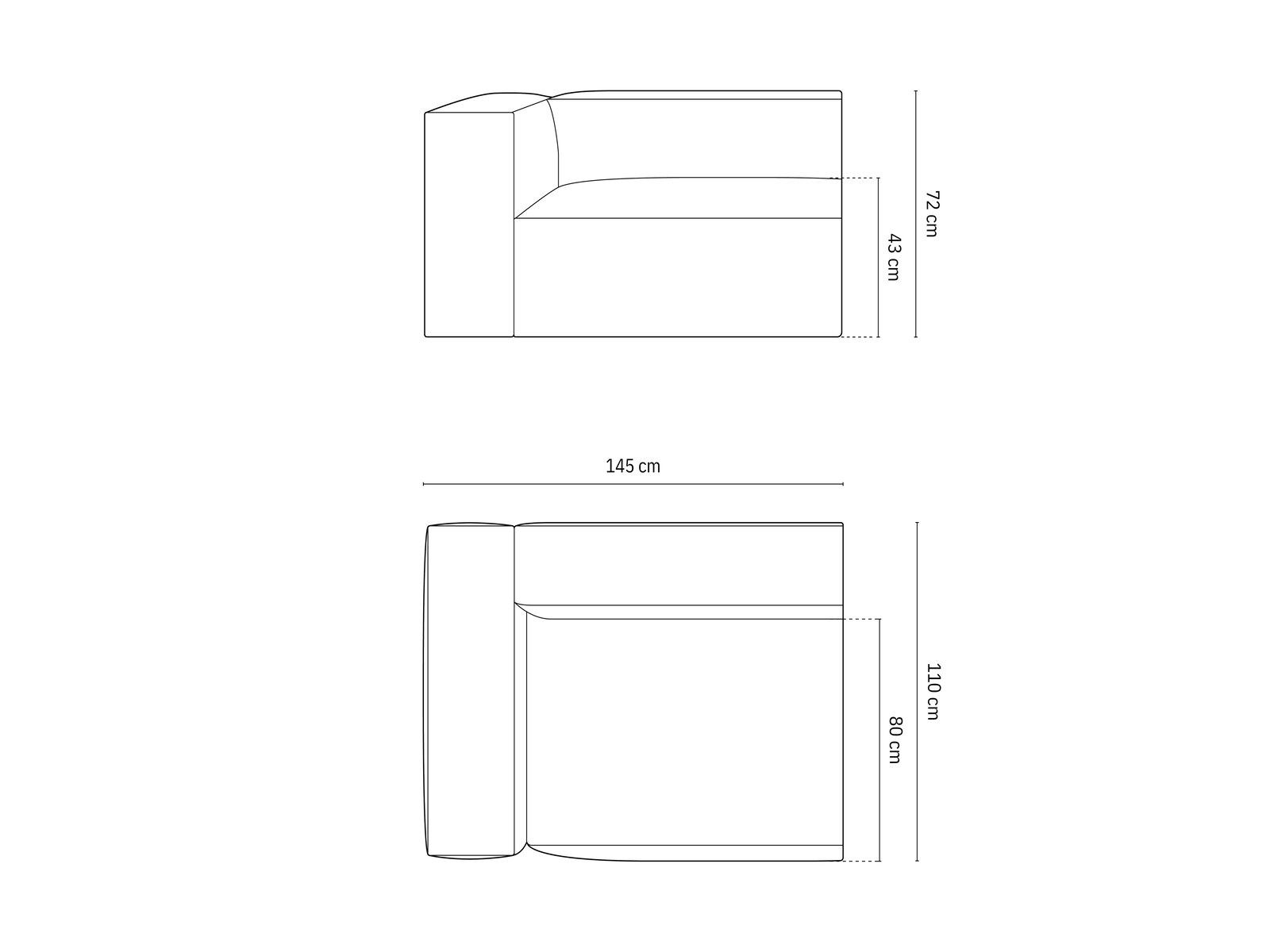 Micadoni Sofa-Eckelement Nuria, Eckmodul 2-Sitzer