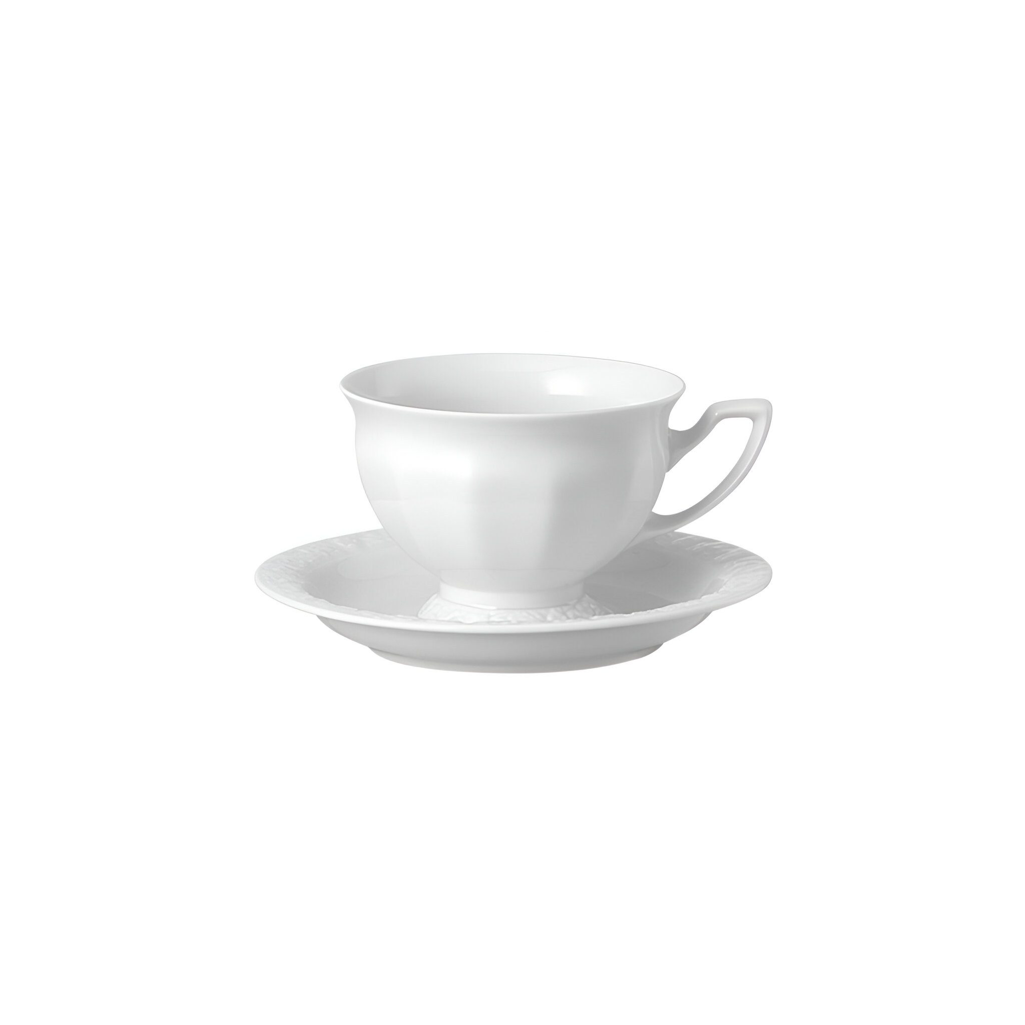 Rosenthal Tasse Kaffeetasse 2-tlg. - Rosenthal Maria Weiss, Porzellan, Lebensmittelkontaktsicher + Mikrowellengeeignet + Spülmaschinenfest
