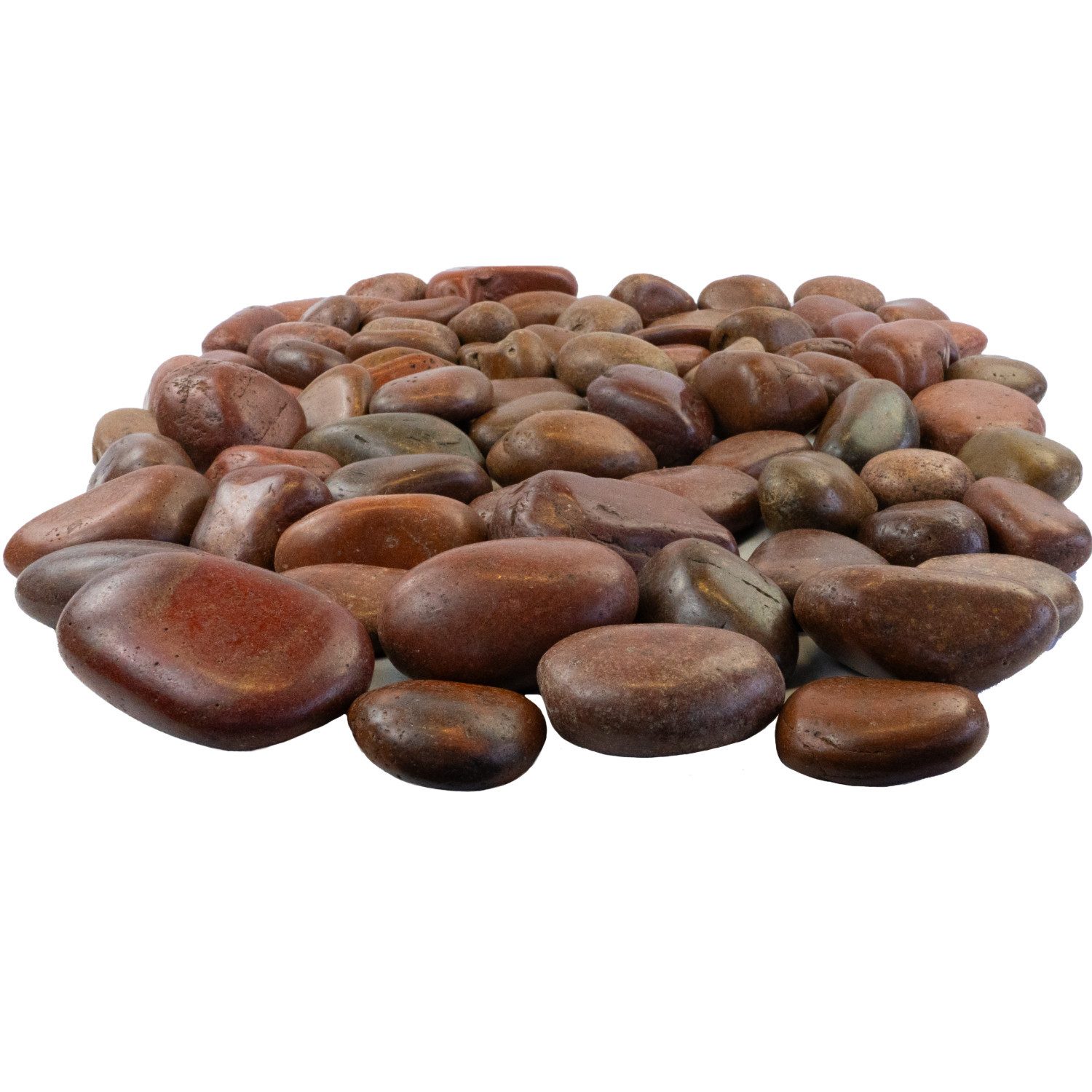 INTERGARDEN Zierkies Dekosteine rot poliert 20 kg, Kieselsteine Garten 5-8 cm, (Sack)