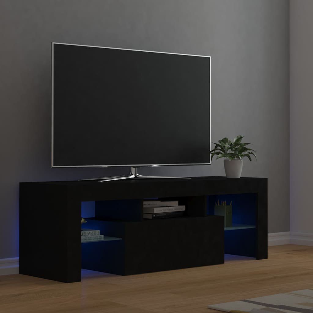vidaXL TV-Schrank TV-Schrank mit (1-St) cm 120x35x40 LED-Leuchten Schwarz