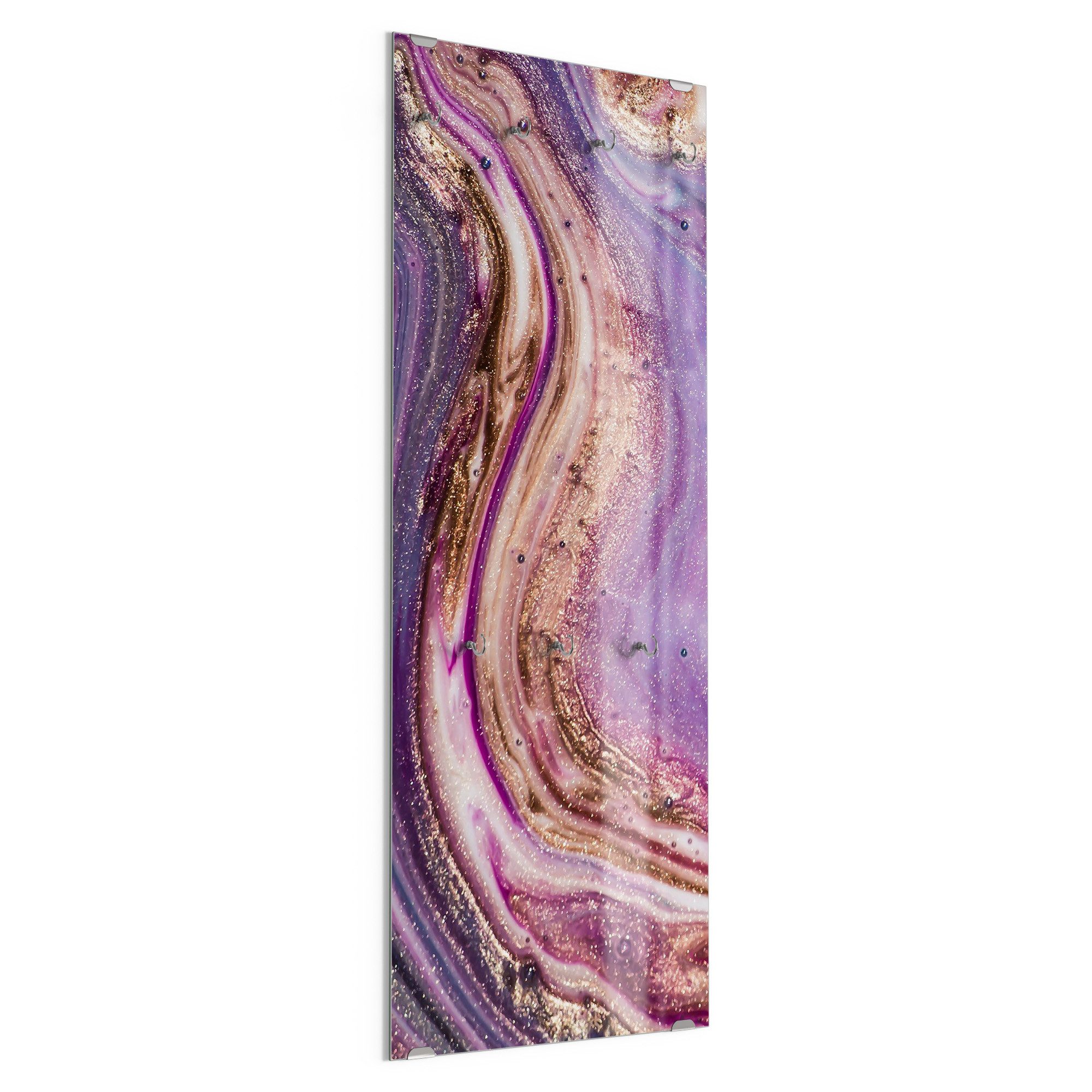 DEQORI Kleiderhaken 'Lebhaftes Paisleymuster', Glas Garderobe hängend Flur Jackenhalter modern Wandgarderobe Haken