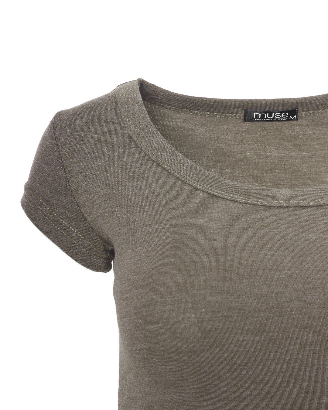 Kurzarm Fit Basic Muse T-Shirt dunkelrot Skinny T-Shirt 1001