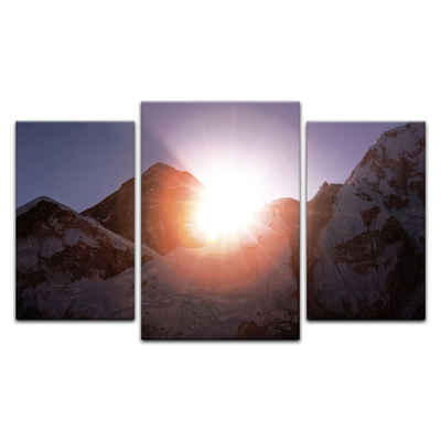 Bilderdepot24 Leinwandbild Mount Everest - Sonnenstrahlen, Landschaften