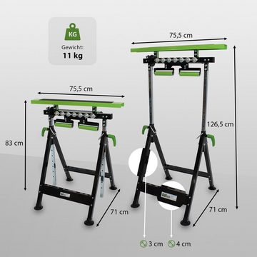 TRUTZHOLM Gerüst Multifunktions-Arbeitsbock Rollenbock höhenverstellbar Klappbock V-Rol