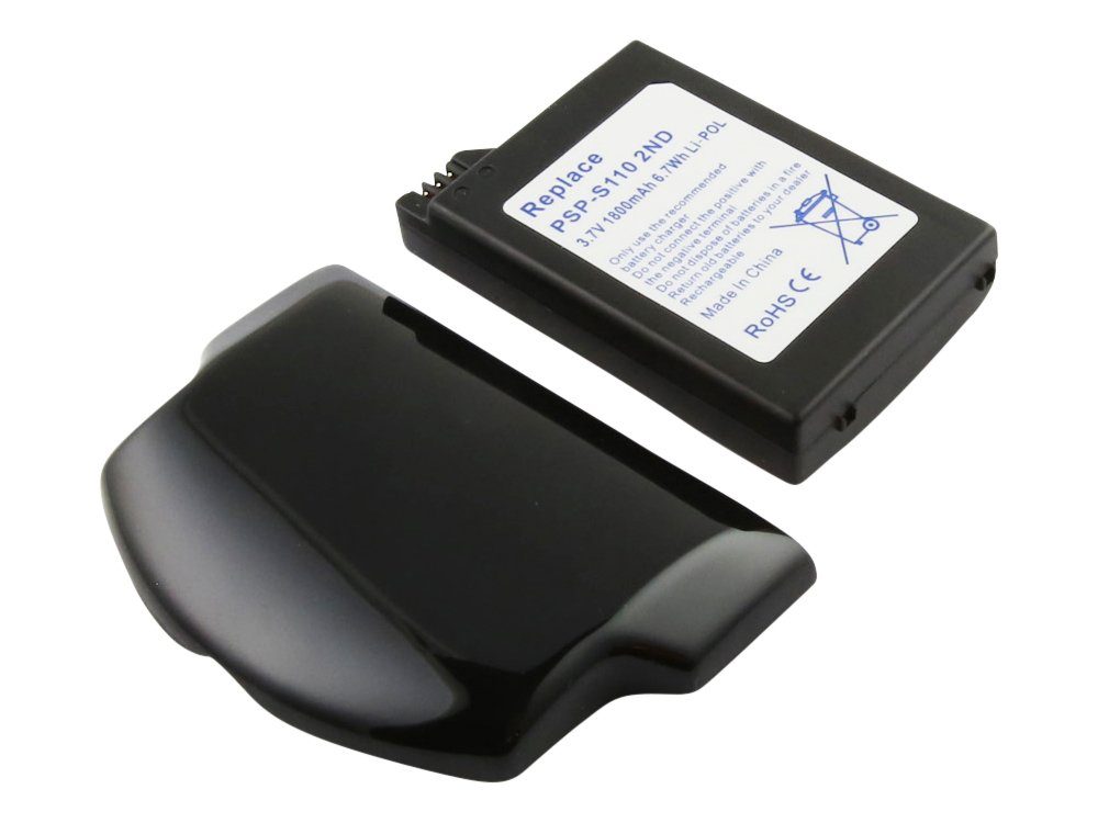 AccuCell Akku passend für Sony PSP-S110, Li-Polymer, 3,7V, 1800mAh, 6,7Wh, 2nd Akku 1800 mAh (3,7 V)