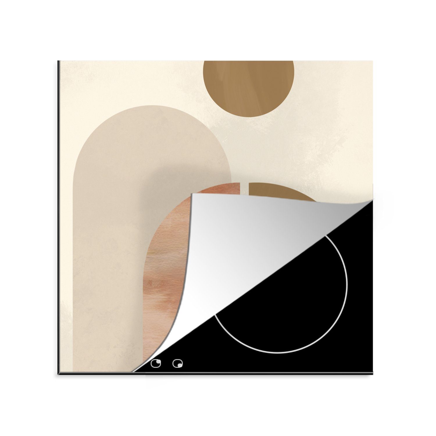 MuchoWow Herdblende-/Abdeckplatte Abstrakt - (1 Rosa, tlg), Arbeitsplatte cm, küche für Design - 78x78 Vinyl, Ceranfeldabdeckung