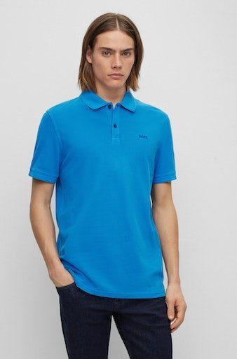 Open_Blue1 mit 01 Brust auf Logoschriftzug der dezentem Poloshirt 10203439 ORANGE Prime BOSS