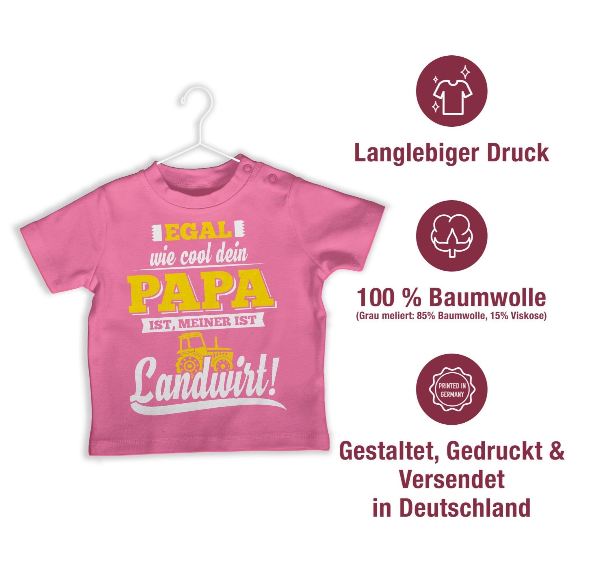 T-Shirt meiner Sprüche dein wie Cool Pink Shirtracer Papa 2 ist Egal Landwirt Baby