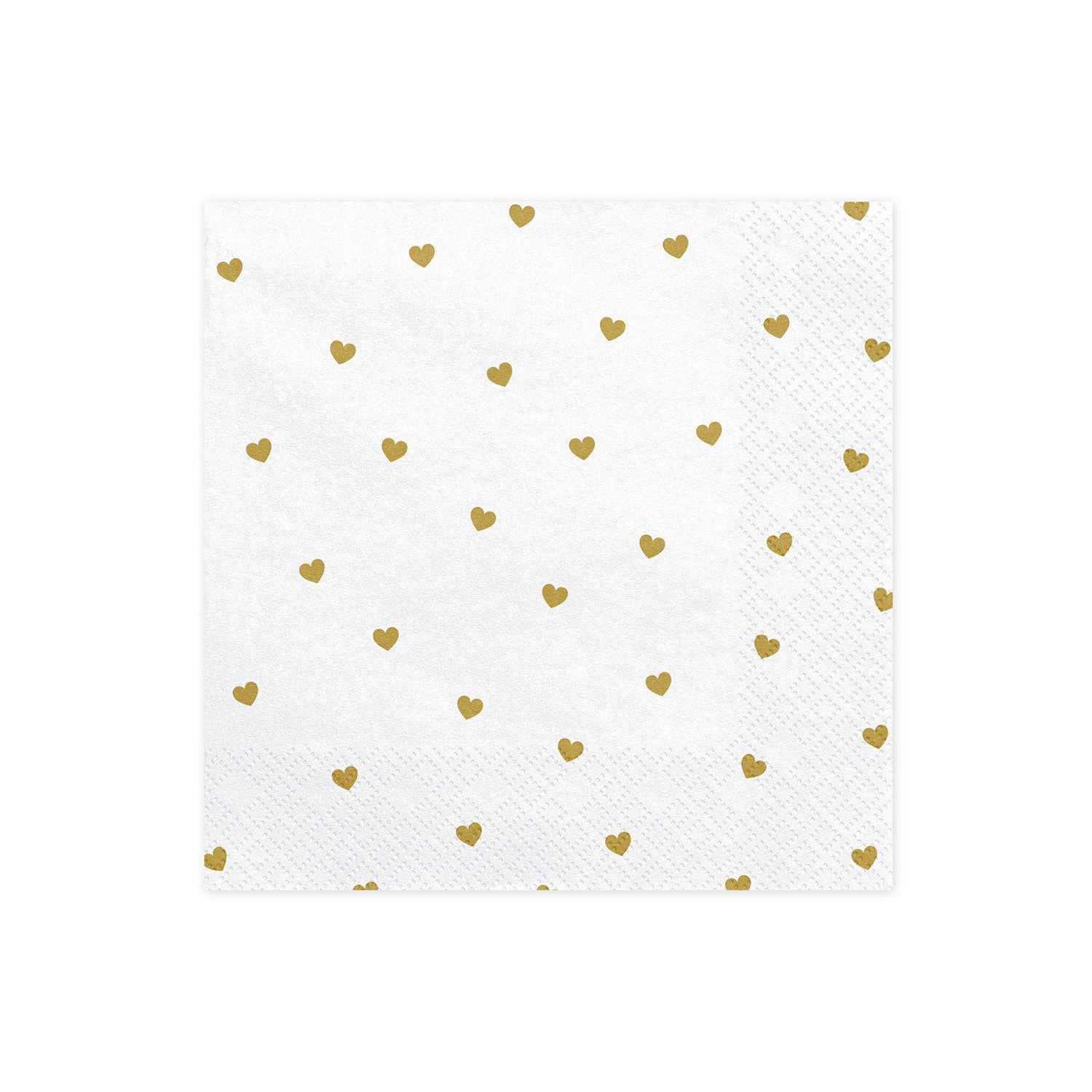 partydeco Hängedekoration Servietten Herzen weiß-gold, 20 günstig online kaufen