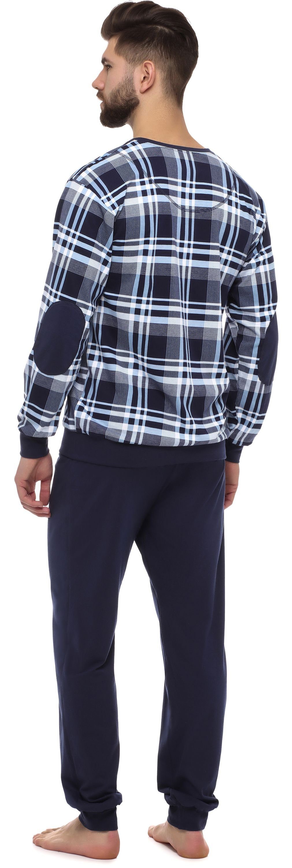 Timone Schlafanzug Herren Schlafanzug Lang mit Bündchen Baumwolle Nightwear günstig online kaufen