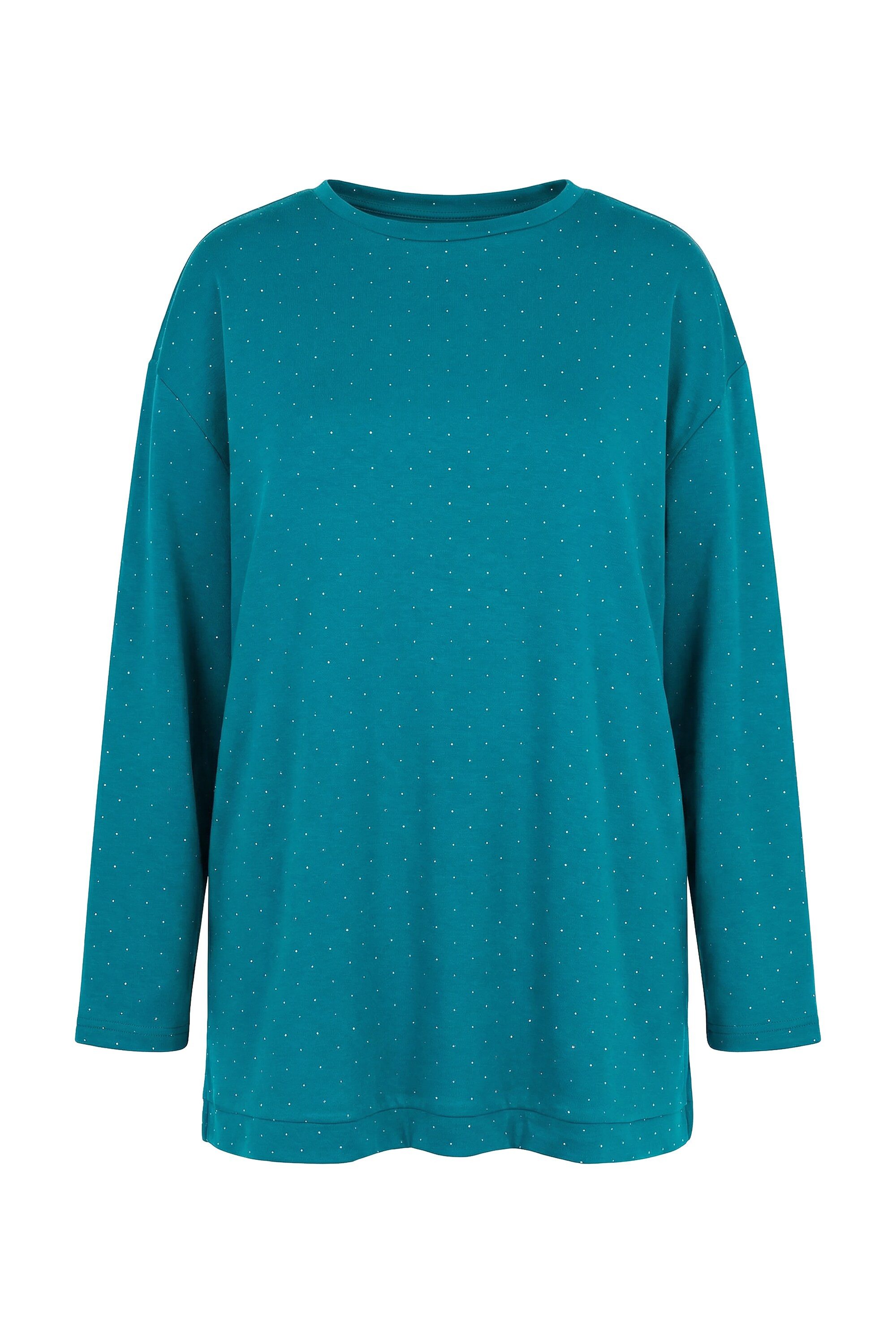 Sweatshirt Sweatshirt Boxy Fit Scuba-Sweat Glitzersteinchen