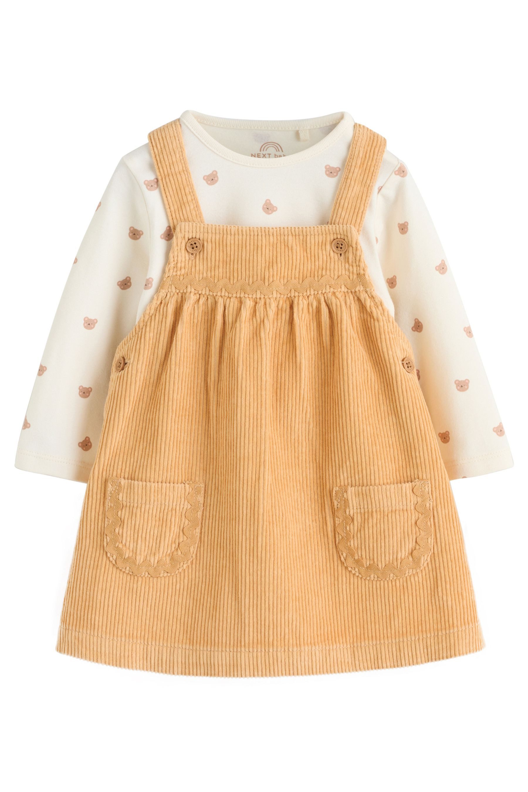 Next Latzkleid 2-teiliges Baby-Set mit Cord-Trägerkleid und Body (2-tlg)