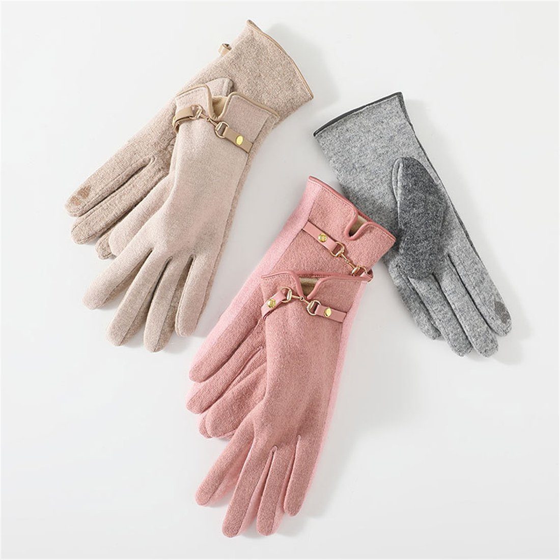 Rosa DÖRÖY mit Fleecehandschuhe Handschuhe Cashmere für Touchscreen, Faux Frauen Handschuhe Warme