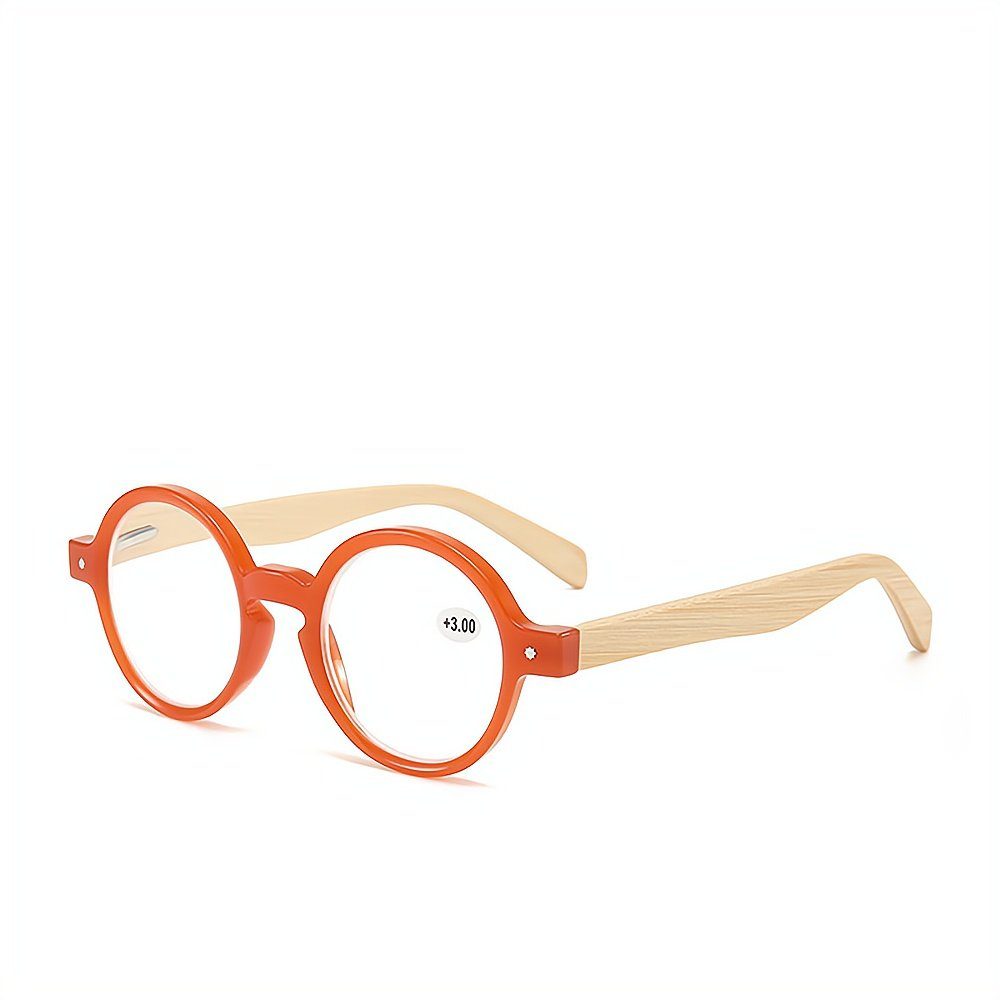 PACIEA Lesebrille Mode bedruckte Rahmen anti blaue presbyopische Gläser orange