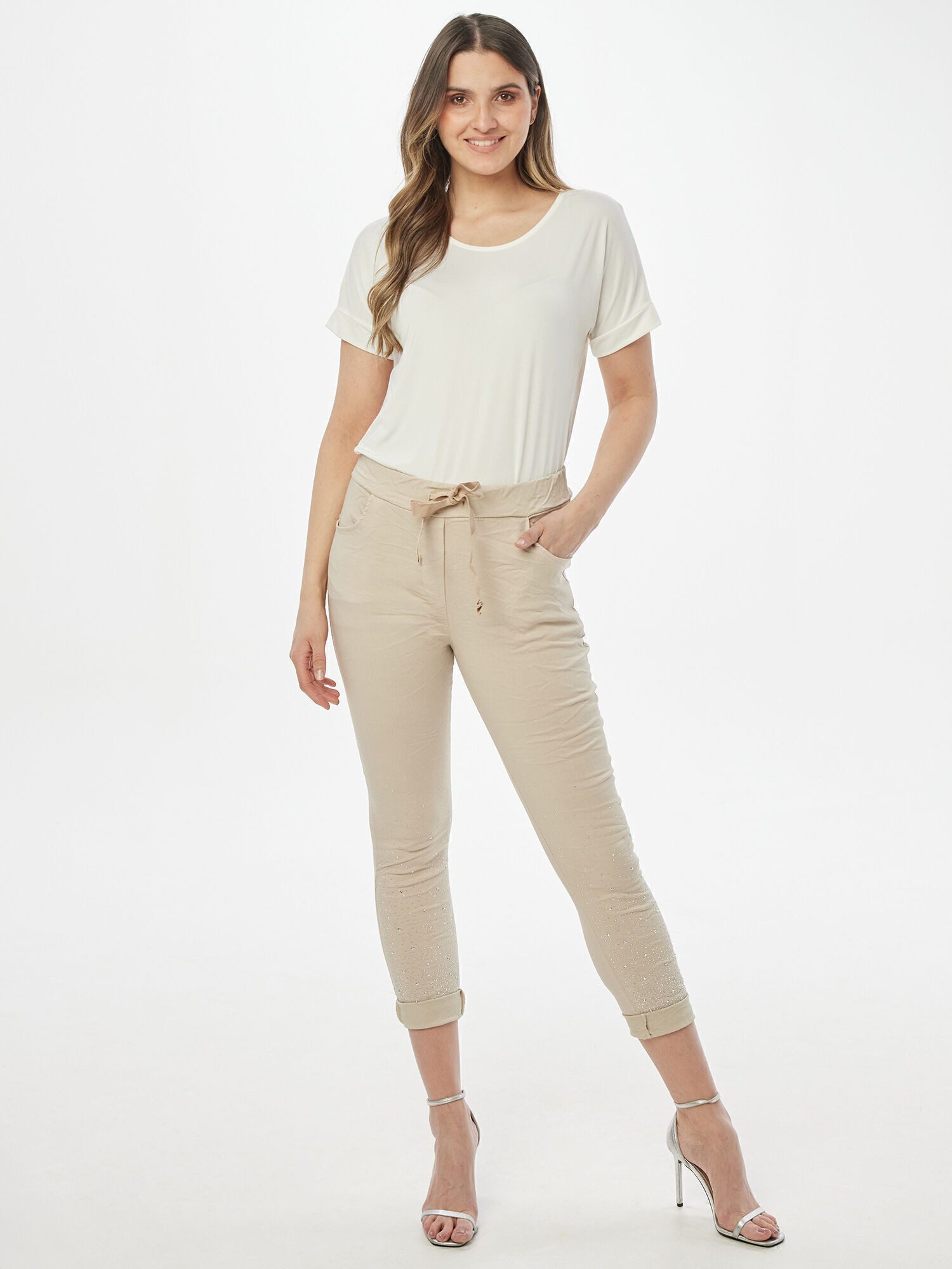 Body Needs Jeggings Sweathose Figurbetont mit Glitzerdetails günstig online kaufen