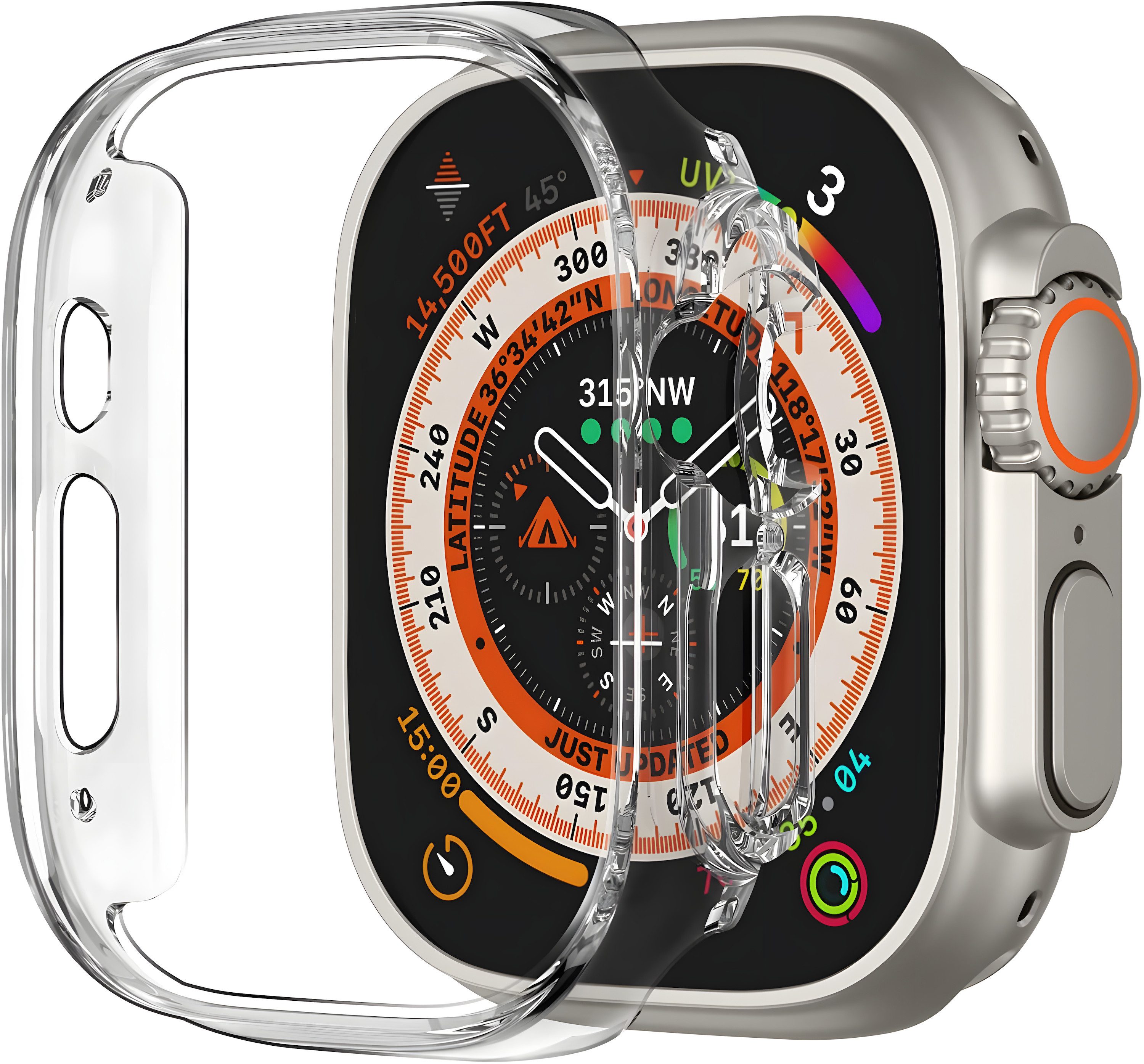 AVANA Smartwatch-Hülle für Apple Watch Ultra 3 / 2 / 1 49mm Hülle iwatch Schutzhülle Klar, Case, offenes Display, Transparent