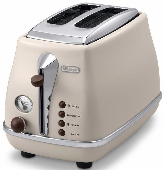 De'Longhi Toaster Incona Vintage »CTOV 2103.BG«, 2 kurze Schlitze, 900 W, im Retro Look, cremefarben