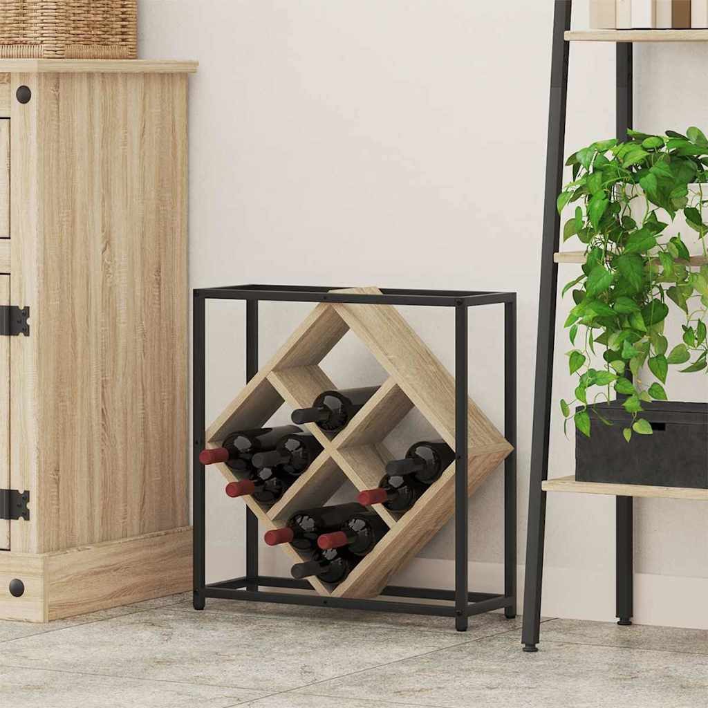 vidaXL Weinregal Weinregal 16 Flaschen Holzwerkstoff Sonoma-Eiche, 1-tlg.