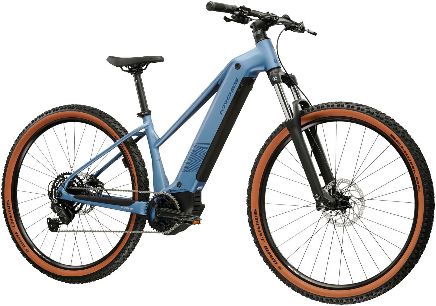 Kross E-Bike Mountainbike Influx Hybrid 2.0 16,7Ah / BOSCH 600 Wh 29" blau 9 Gänge 2026, 9 Gang Shimano CUES U4000 Schaltwerk, Kettenschaltung, Mittelmotor, 600 Wh, BOSCH PERFORMANCE LINE PX 36 V/250 W, Mittelmotor