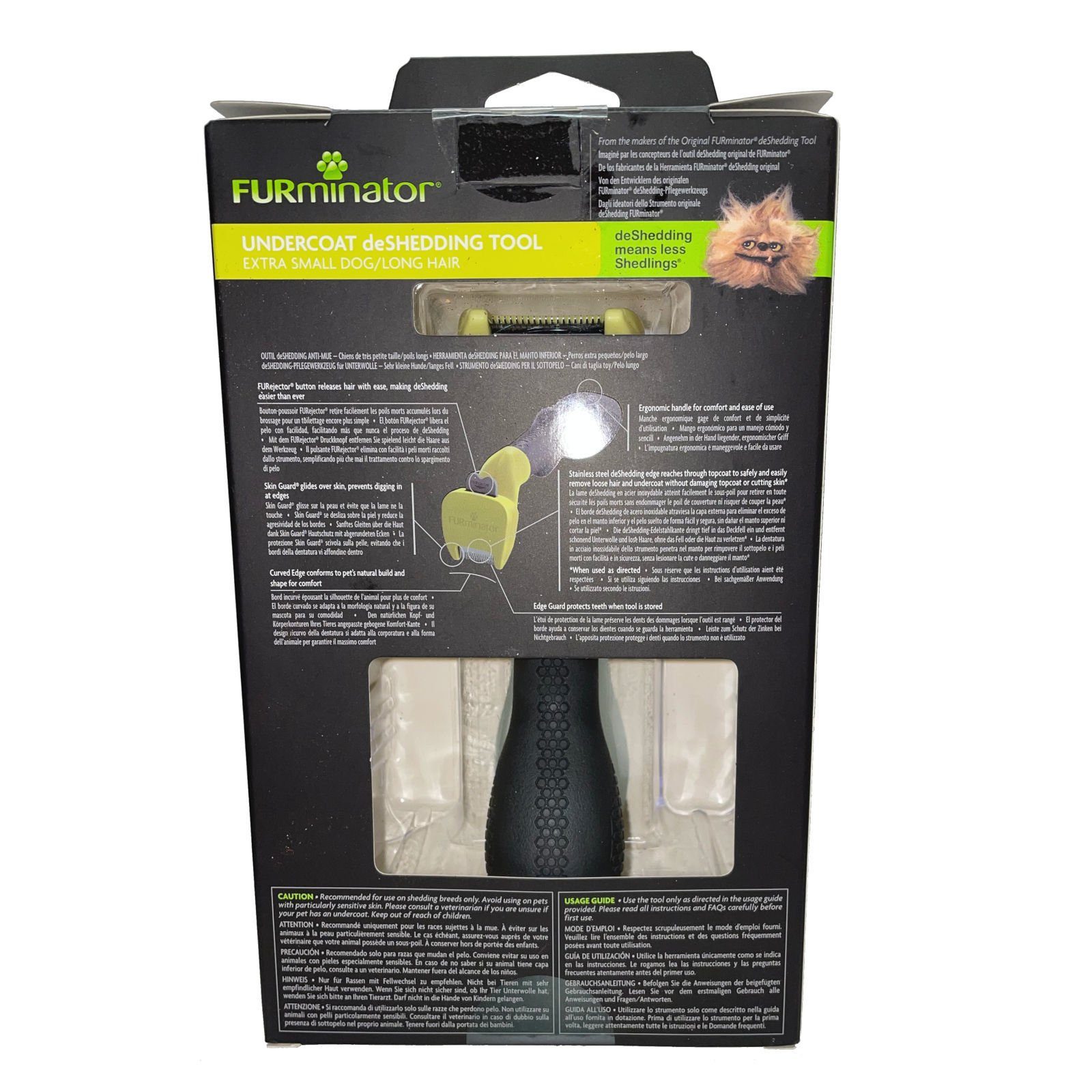 FURminator Fellbürste für langhaarige Schoßhunde, deShedding-Pflege Werkzeug