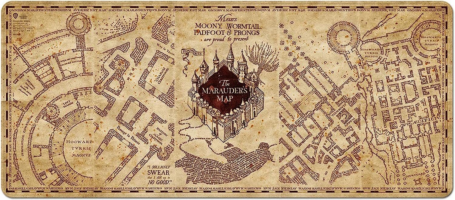 empireposter Gaming Mauspad Gaming Mousepad - Harry Potter Map extra groß - 80x35 cm (1-St)