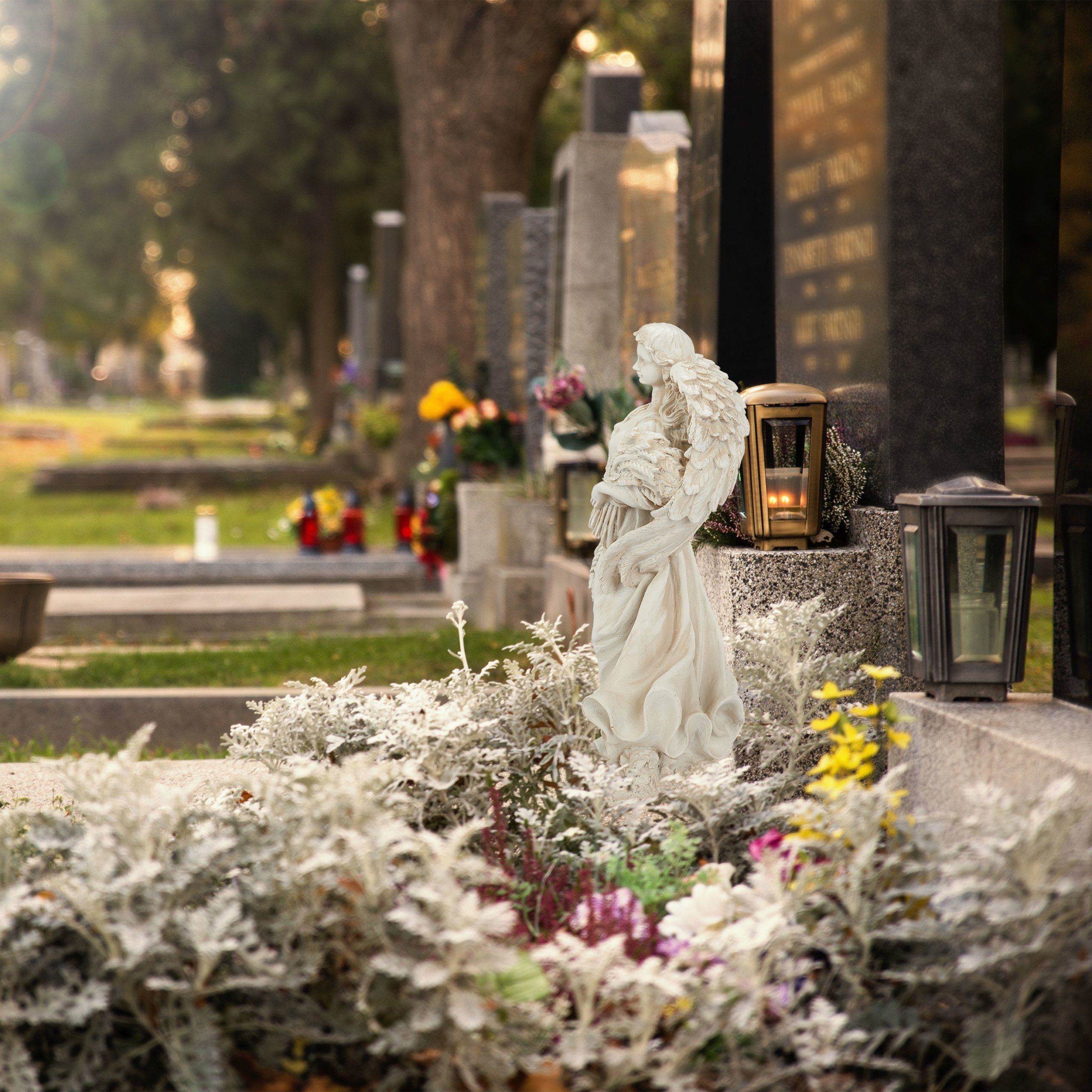 relaxdays Engelfigur Grabengel stehend