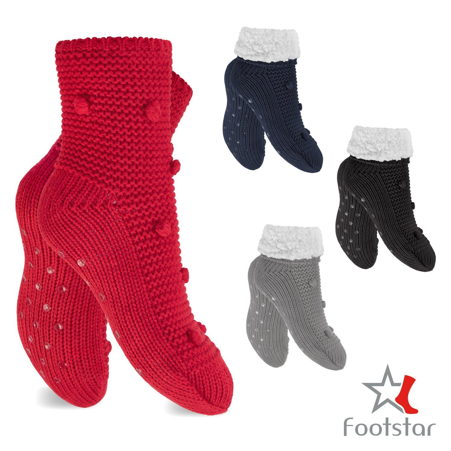 Footstar ABS-Socken Damen weiche Winter Socken Stoppersocken ABS