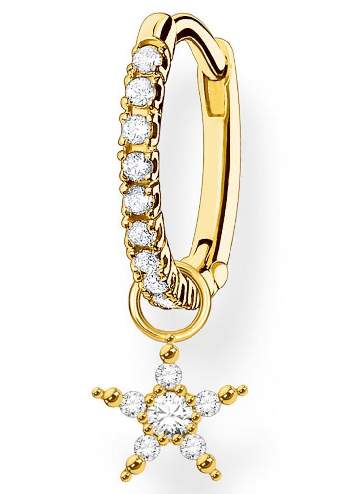 THOMAS SABO Single-Creole mit Stern Anhänger, mit Zirkonia (synth)